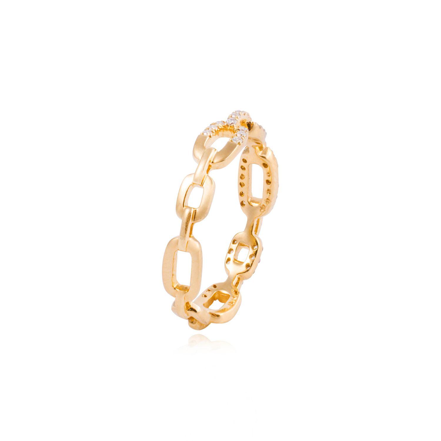 Anillo Compromiso de Oro de 18kt Eslabones sin fin 28pts de diamante-2