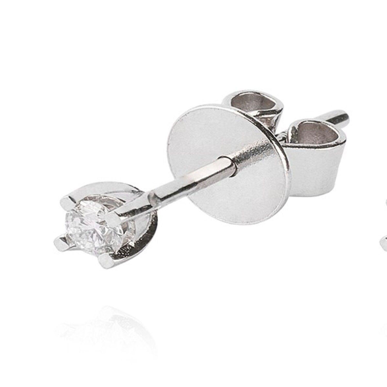 Aros de Oro Blanco 18kt con Diamantes de 10pts total SI/H-2