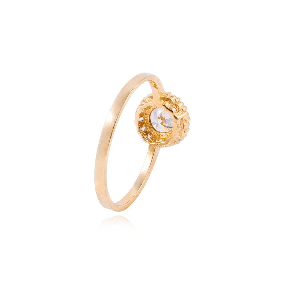 Anillo Compromiso de Oro 18Kt Circulo Circón-2