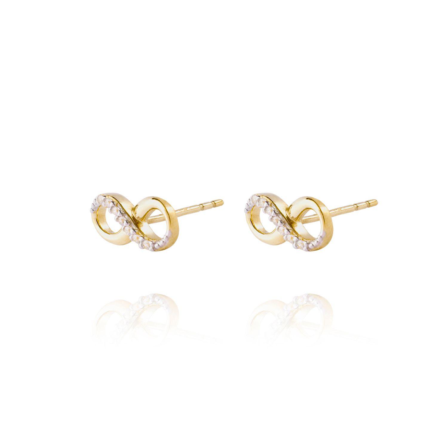 Aros de Oro 18kt Infinito Circón-1