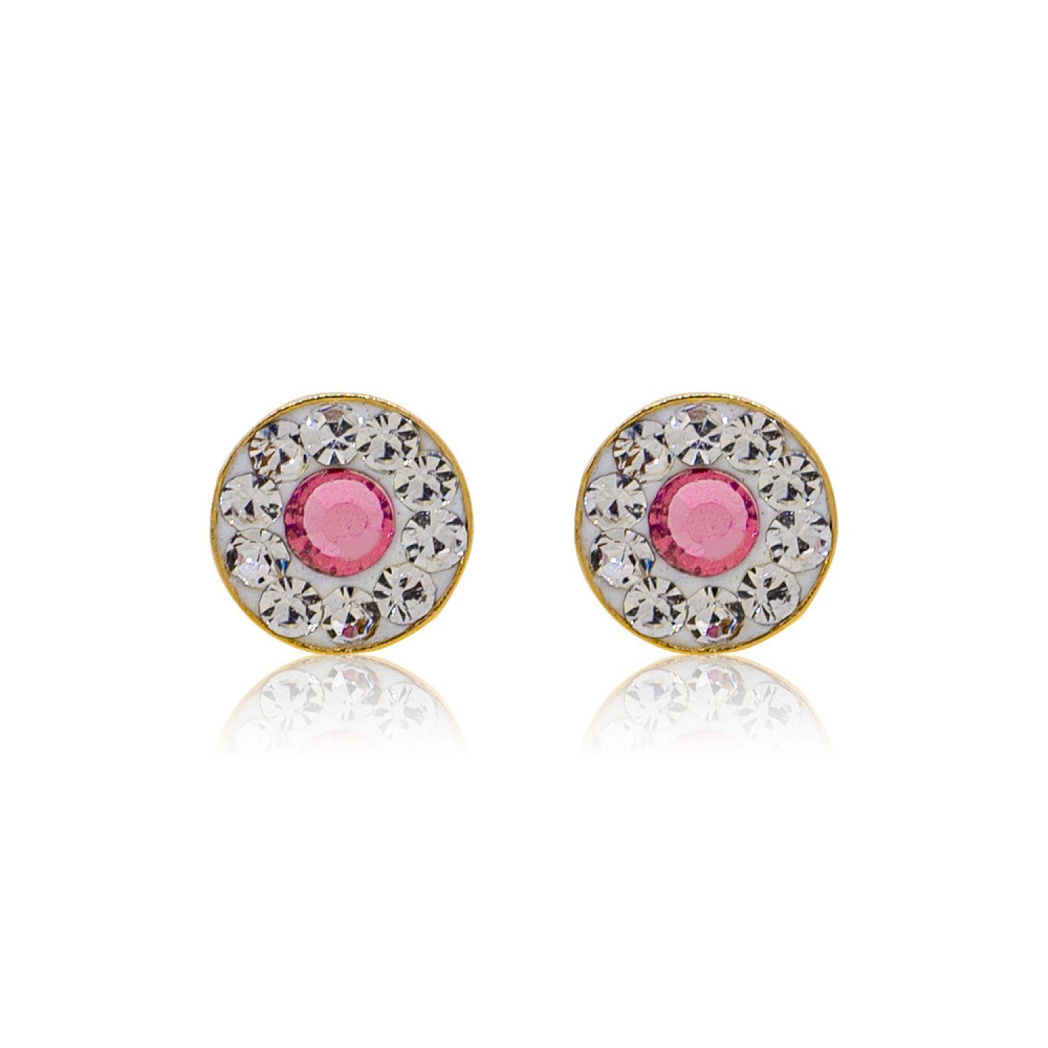 Aros de Oro 18kt Circulo de Rosa de Francia-0