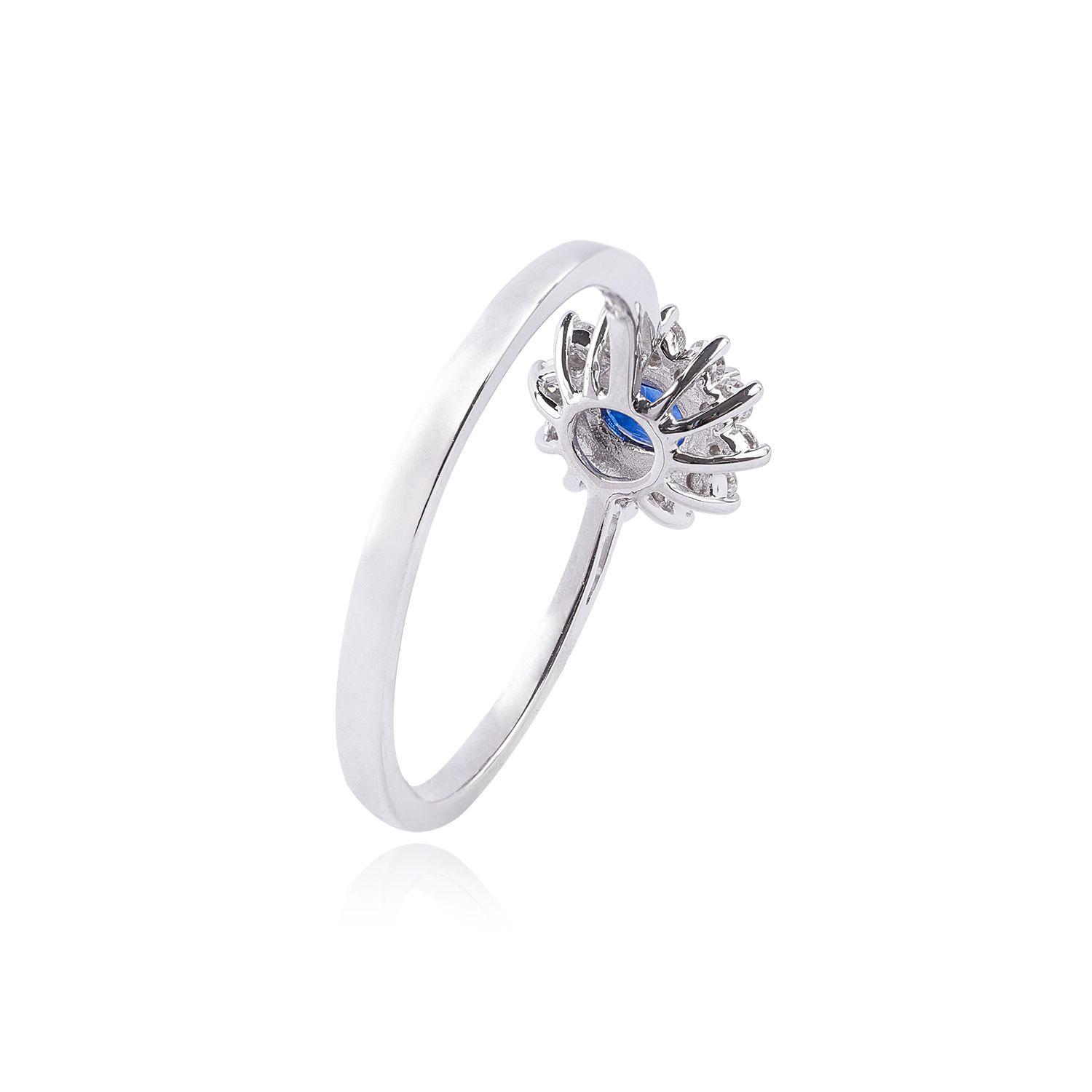 Anillo Oro Blanco 18kt Diamantes 17Pts y 39Pts Zafiro Lady-2