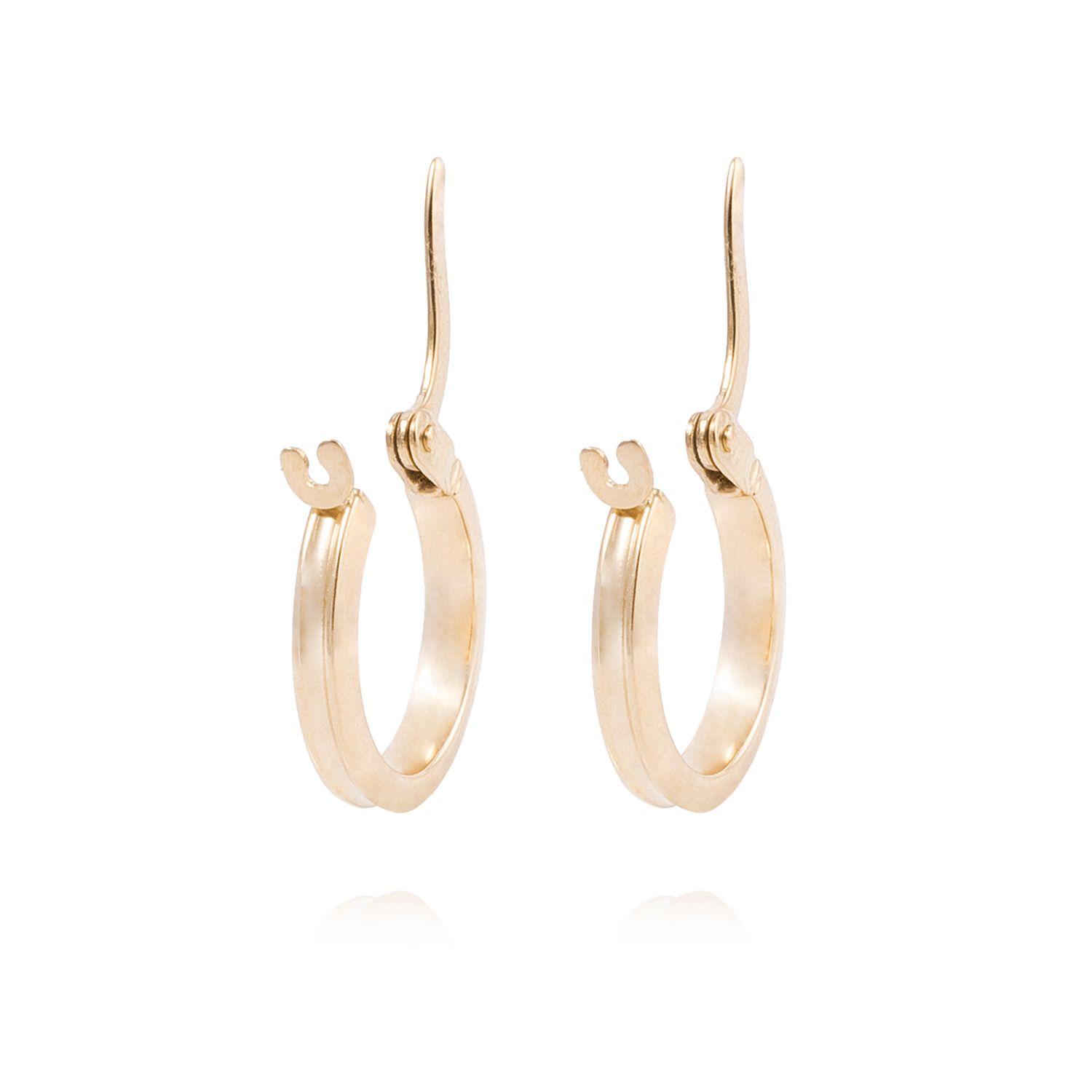 Aros de Oro 18kt Argollas Tipo Biselada de 5mm-2