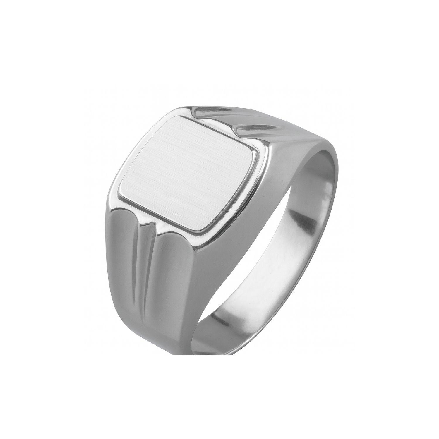 Anillo Oro 18kt Sello Cuadrado Ranurado-3