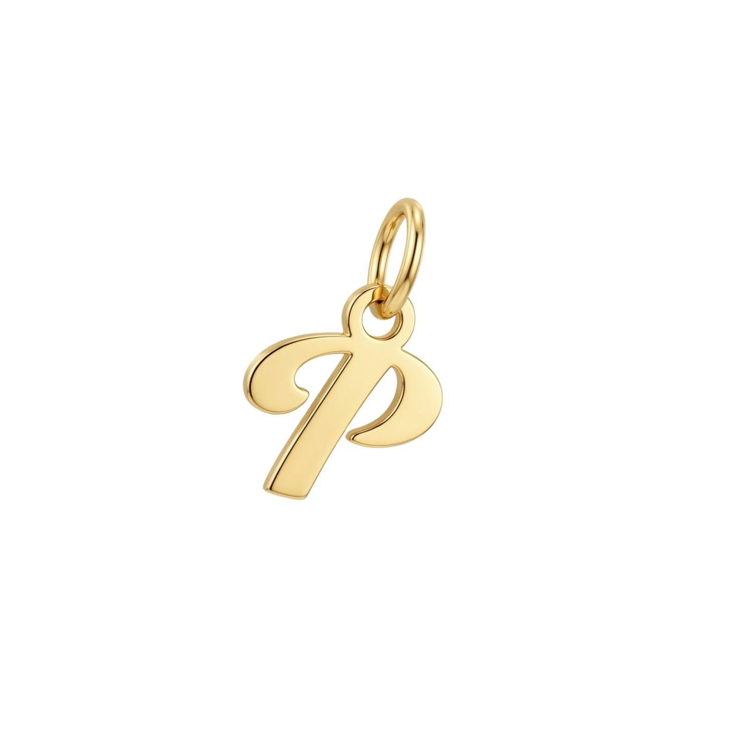 Colgante de Oro Miel 18kt Letra Gótica P-0