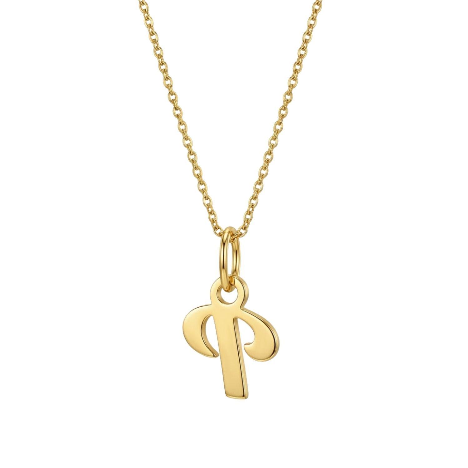 Colgante de Oro Miel 18kt Letra Gótica P-2
