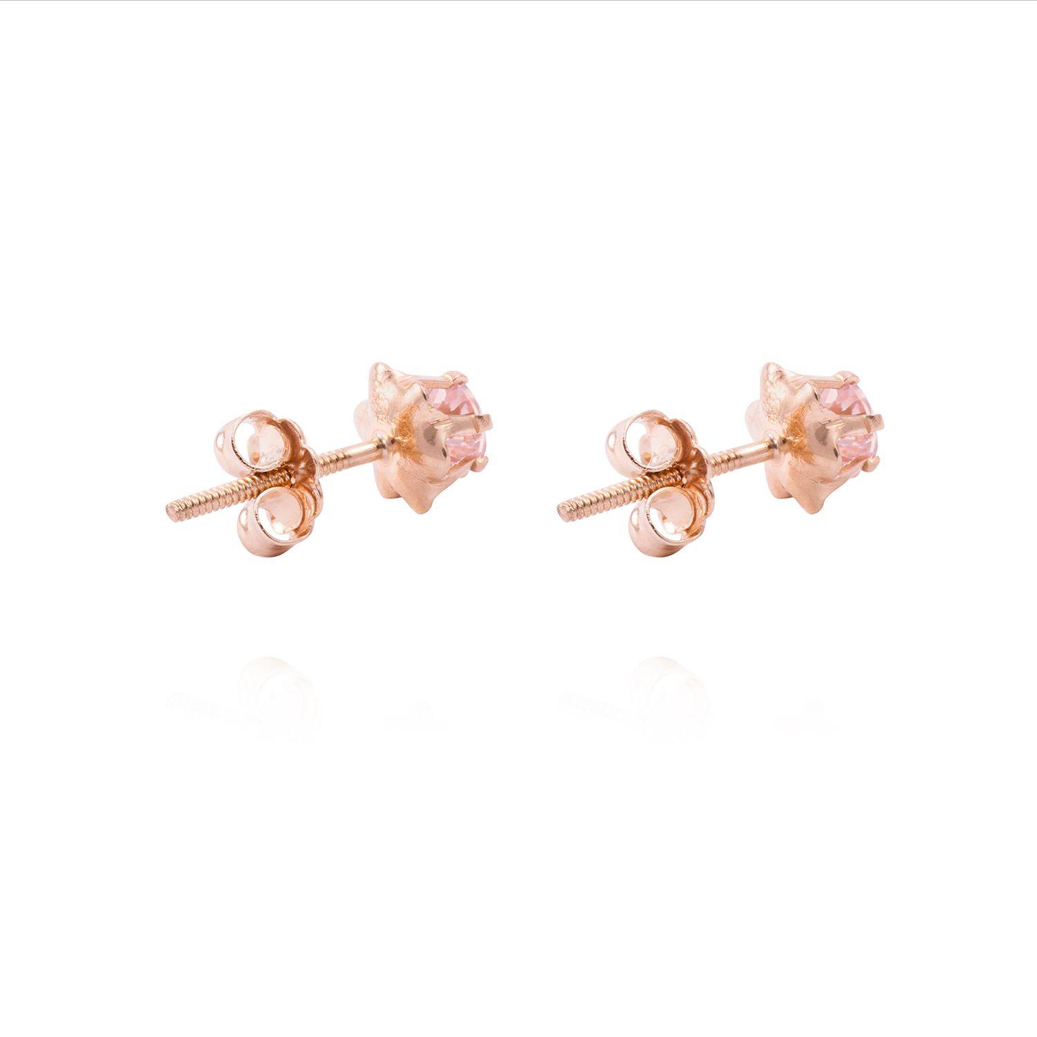 Aros Oro Miel 18kt  Rosa de Francia 4mm-2