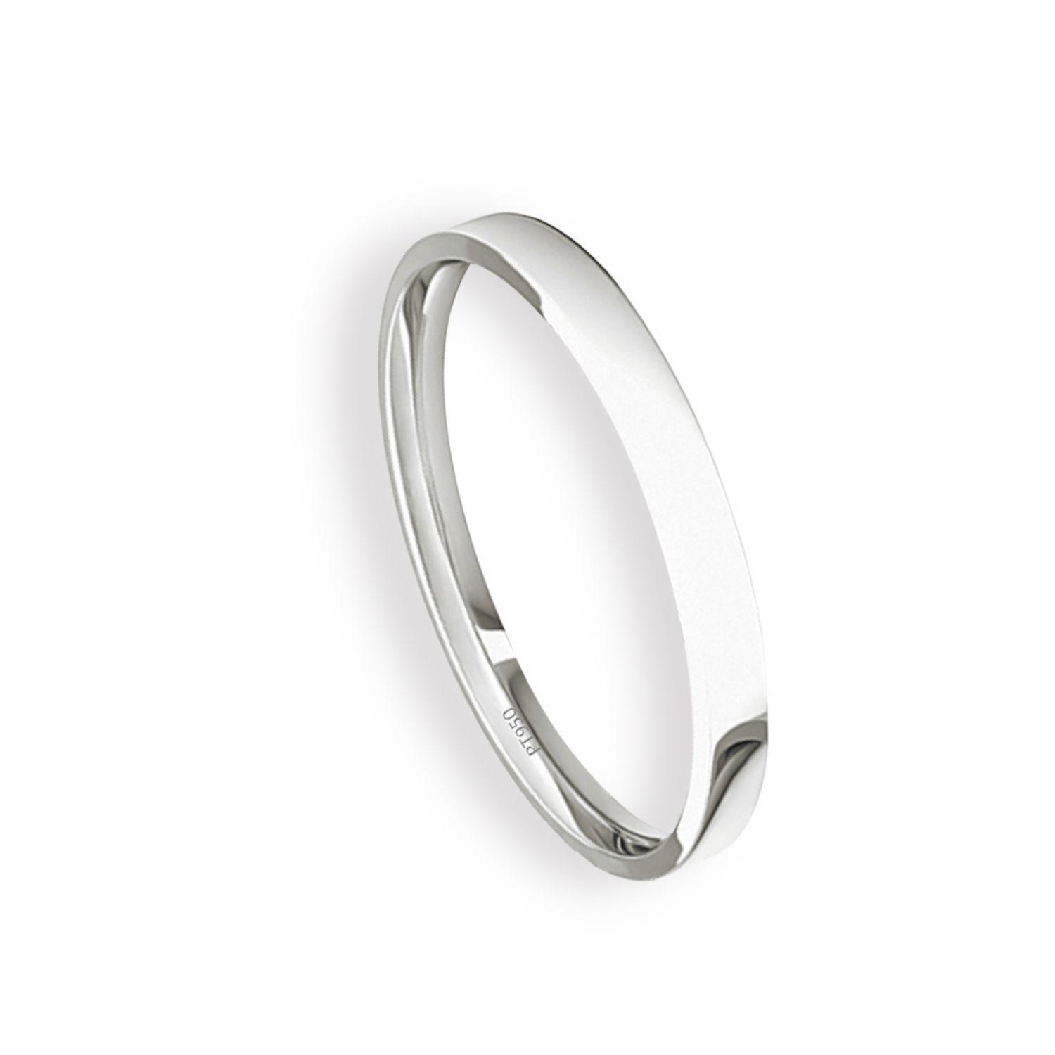 Argolla Matrimonio Ilusión de Platino Tubo Ergofit Siena de 2,0mm-2
