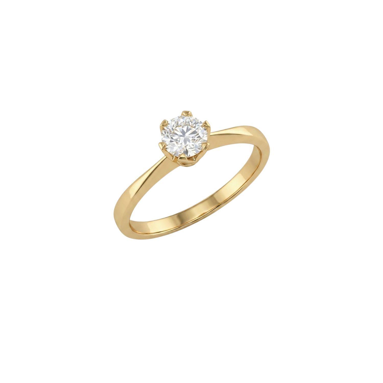 Anillo Compromiso de Oro 18kt  Solitario 6 Gritas-1