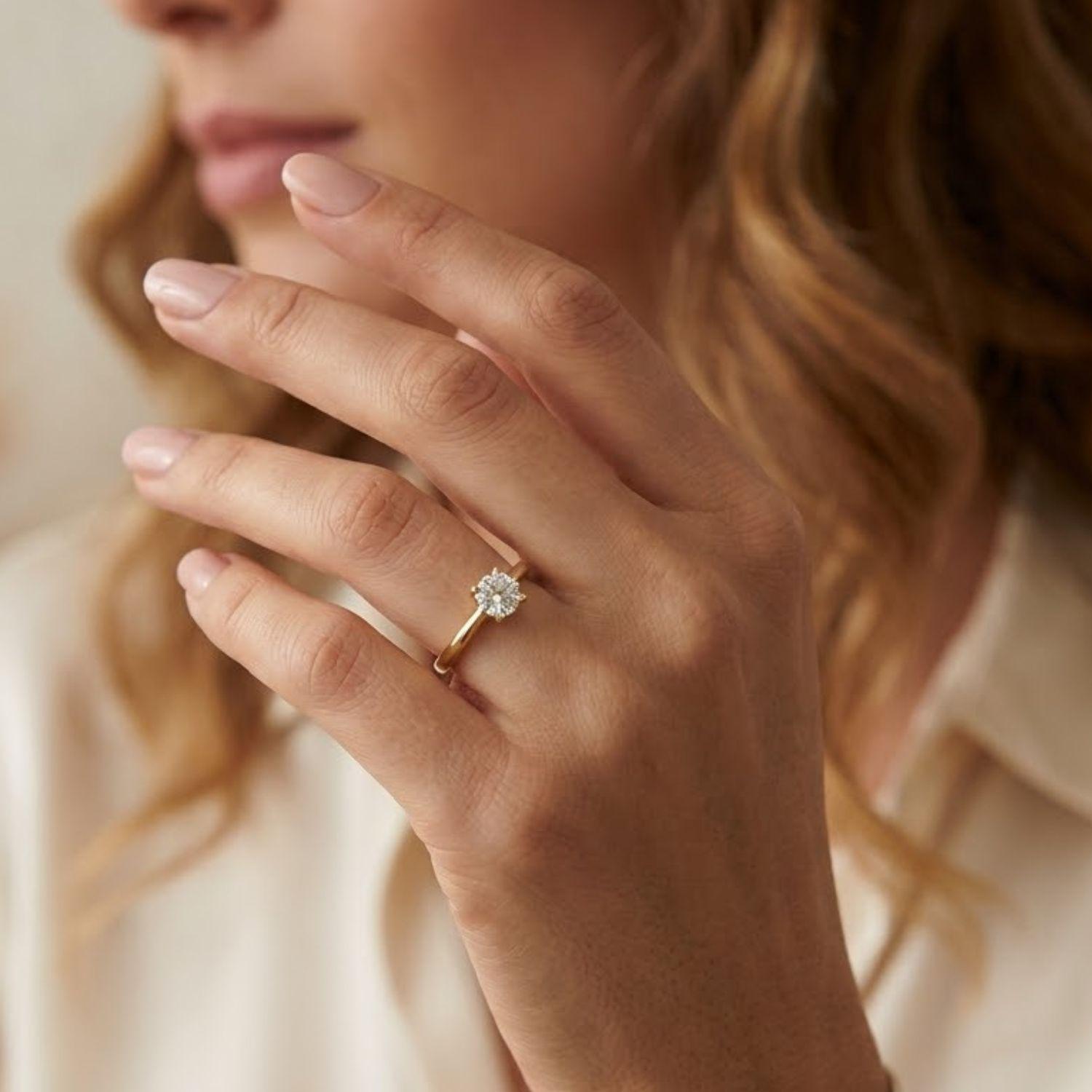 Anillo Compromiso de Oro 18kt  Solitario 6 Gritas-3