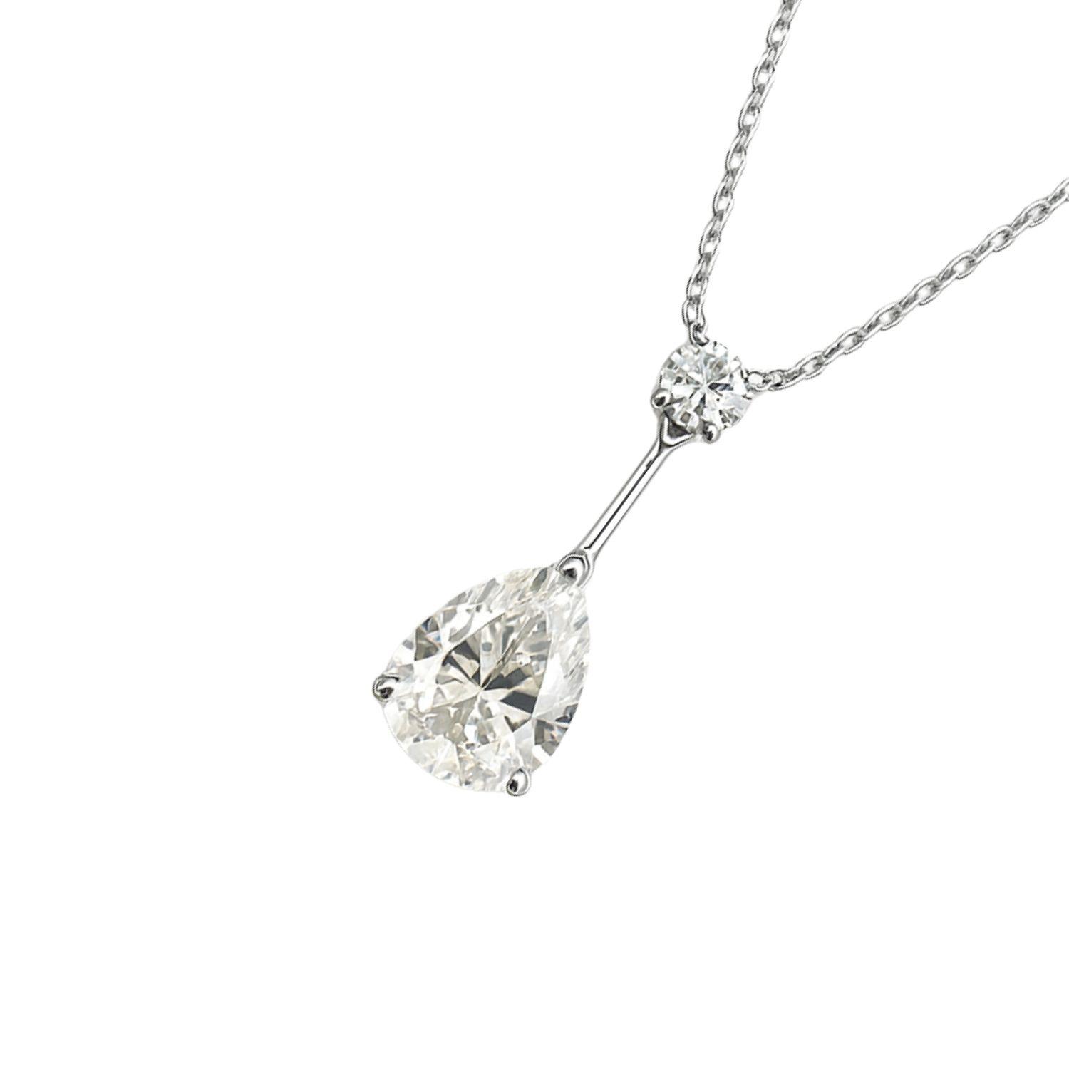 Collar de Plata Esterlina 925 Gota Colgante con Circonita-2