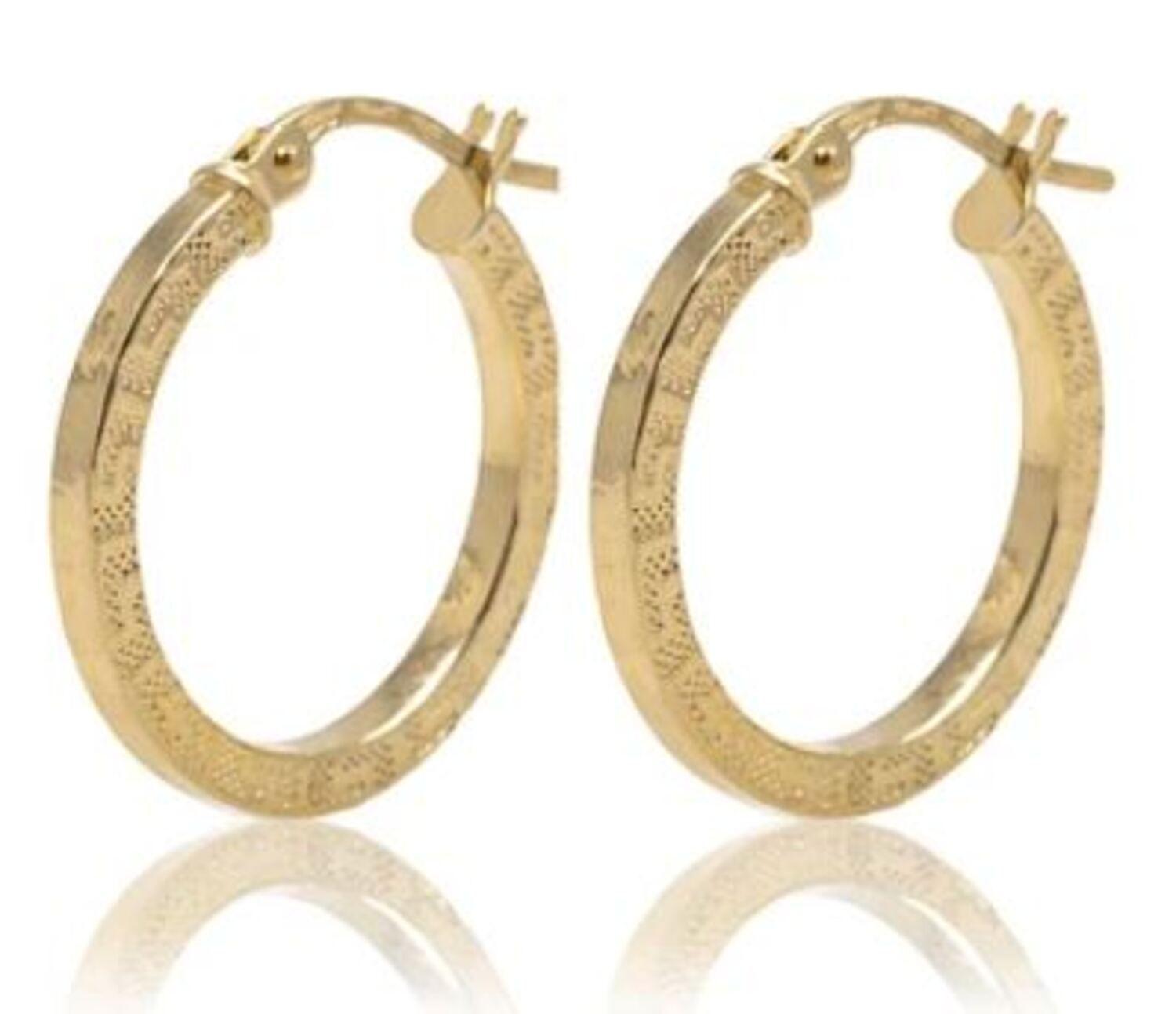 Aros de Oro 18kt Modelo Argolla tubo cuadrado-0