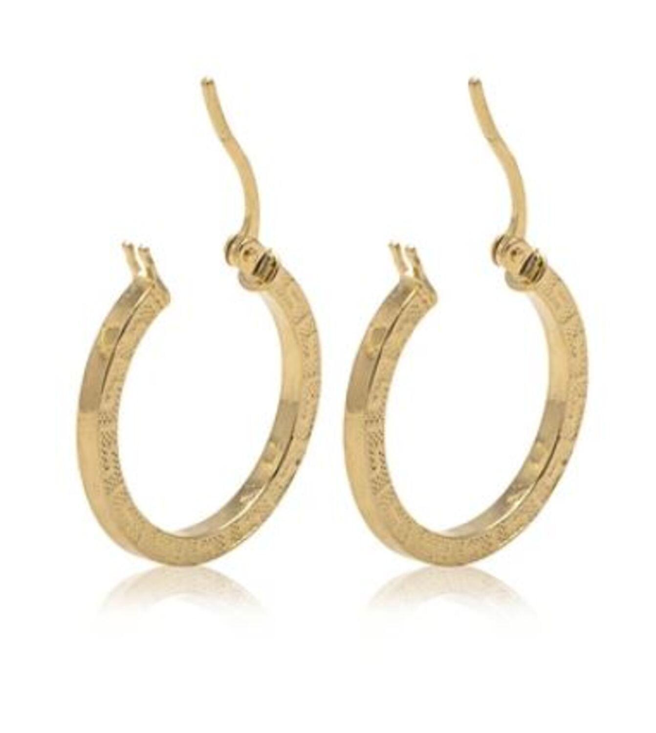 Aros de Oro 18kt Modelo Argolla tubo cuadrado-2