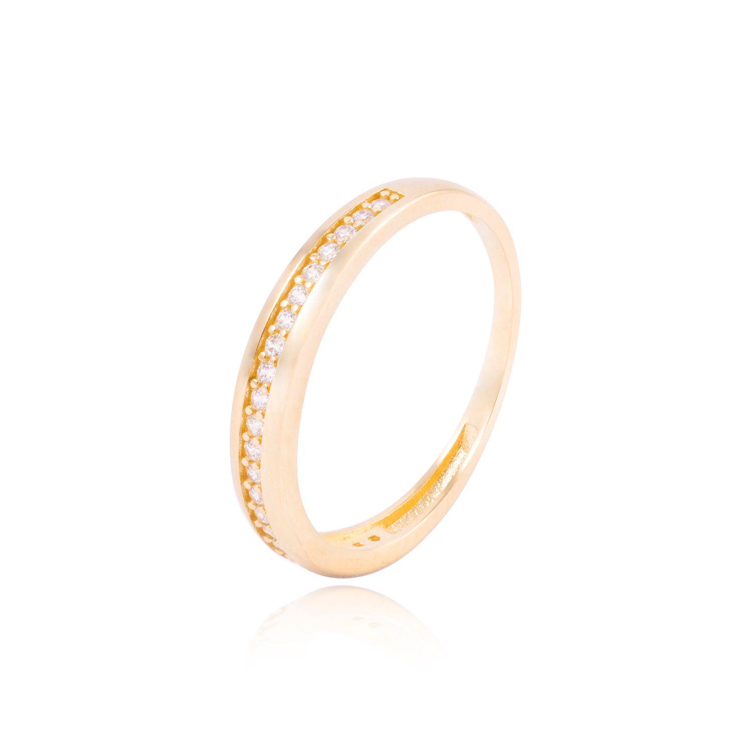Anillo Compromiso de Oro 18Kt Circón Riel Ovalado-0