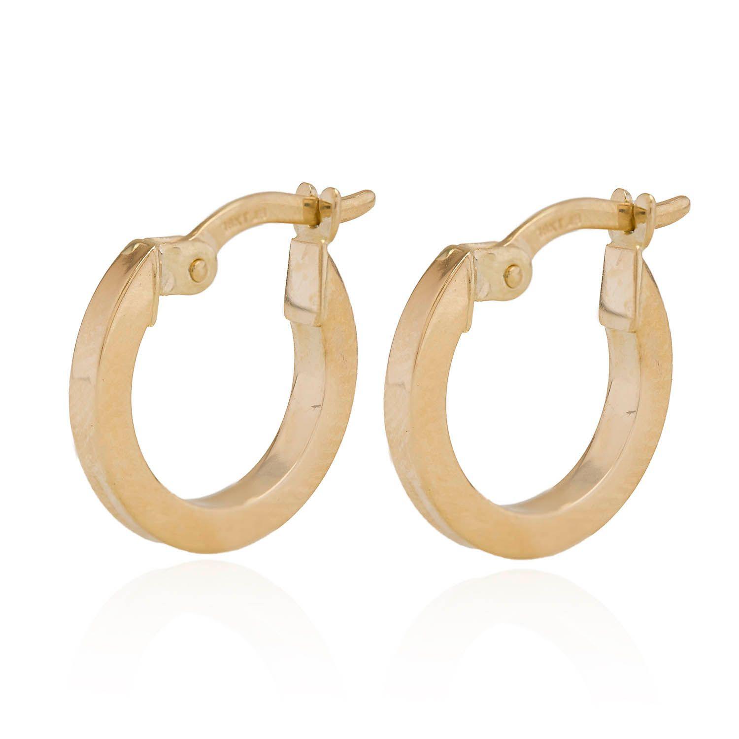 Aros de Oro 18kt Argollas Tubular-0