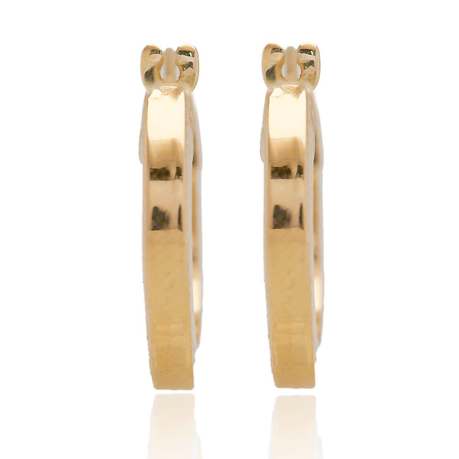 Aros de Oro 18kt Argollas Tubular-1