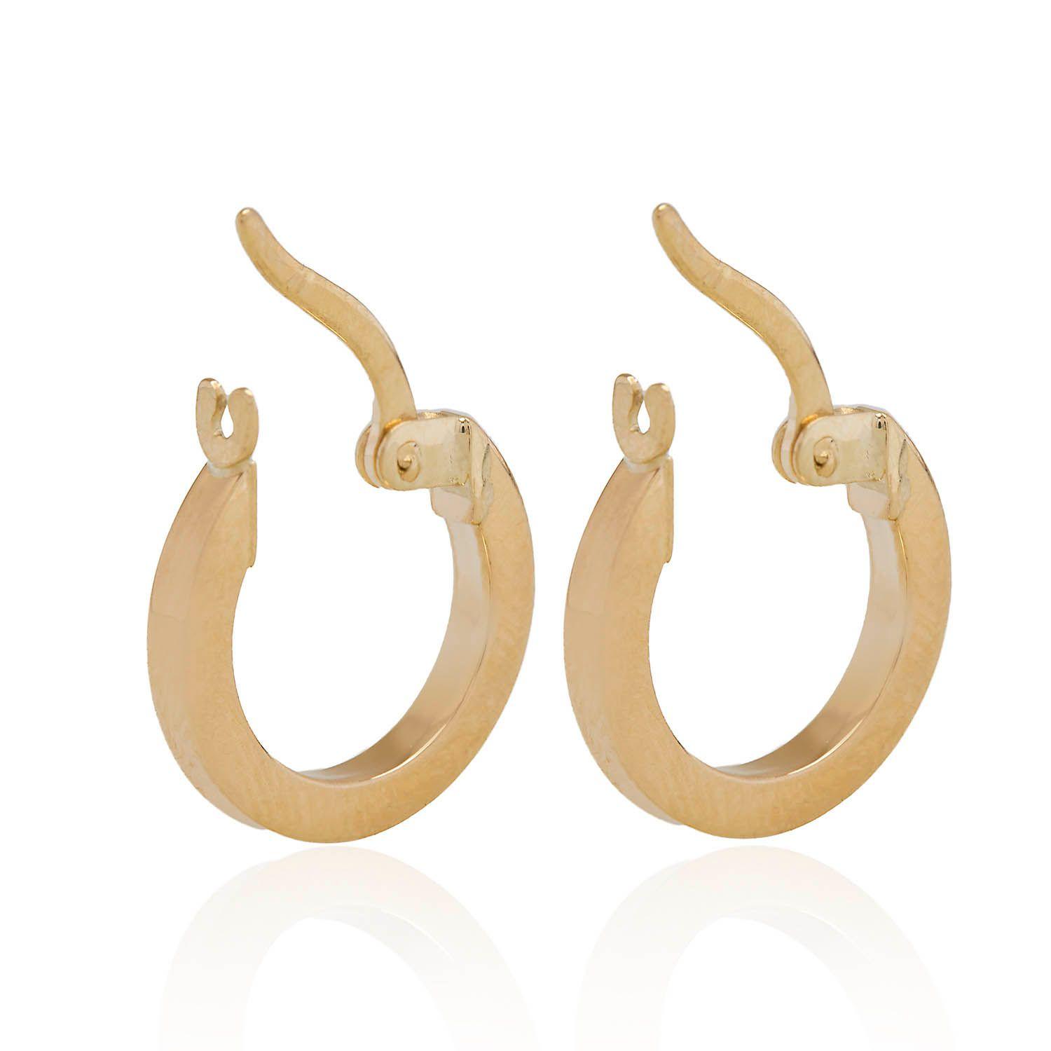 Aros de Oro 18kt Argollas Tubular-2