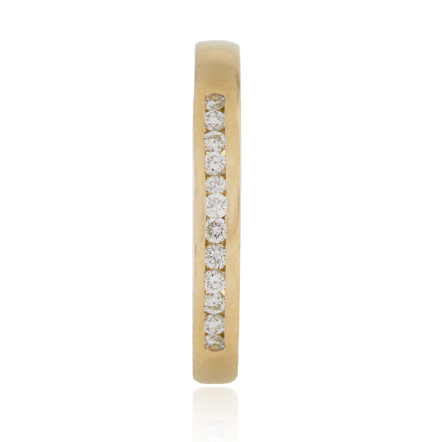 Anillo Oro Amarillo 18kt Diamantes 15 Pts Riel-2