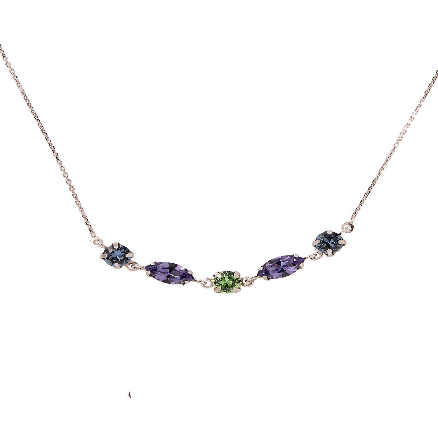 Collar de Plata Esterlina 925 Circones de Colores-2