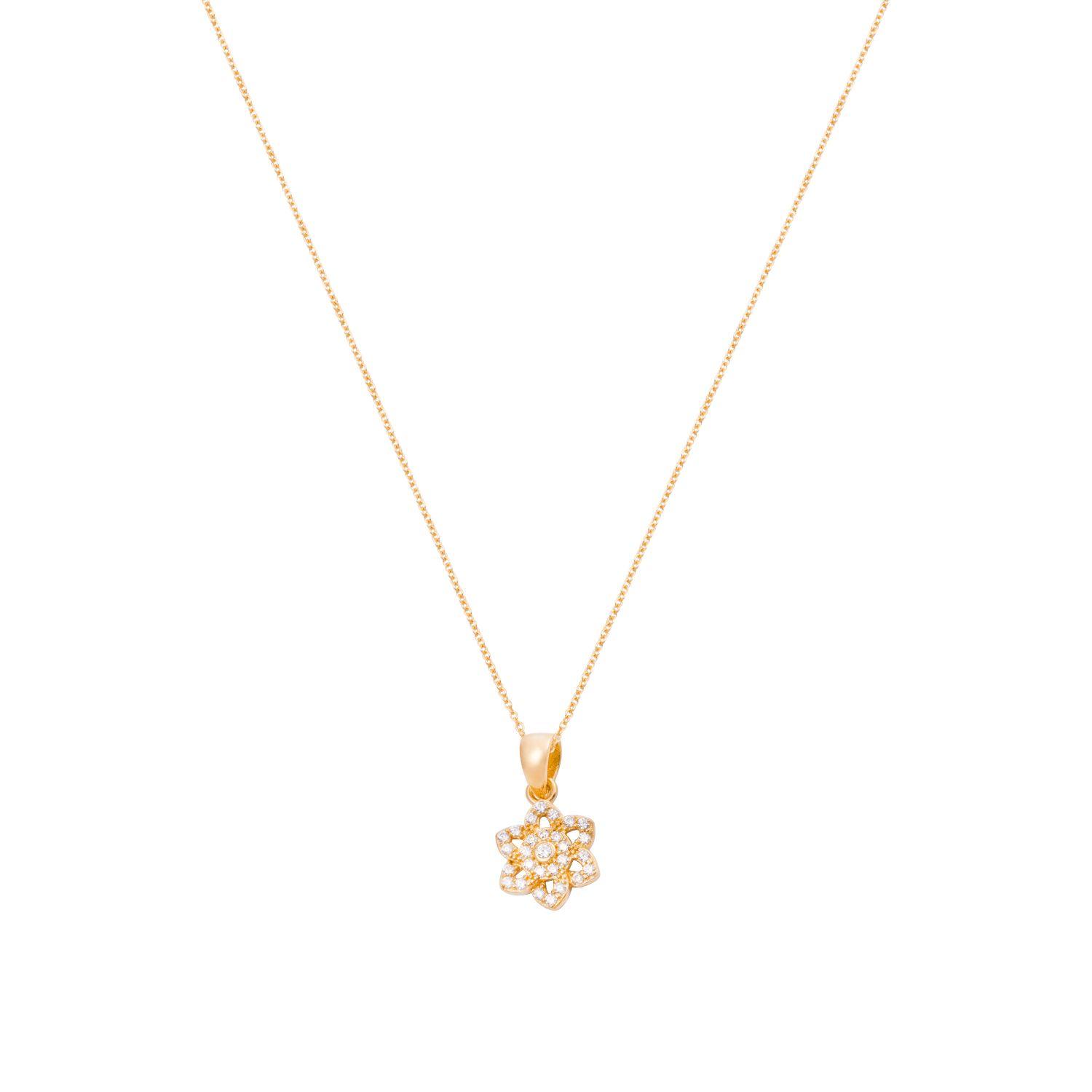 Colgante de Oro 18kt Roseta Circón-2