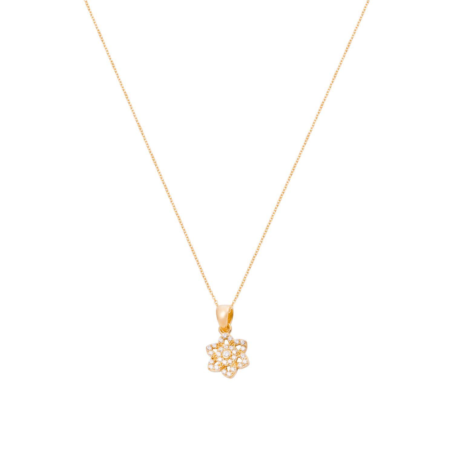 Colgante de Oro 18kt Roseta Circón-2