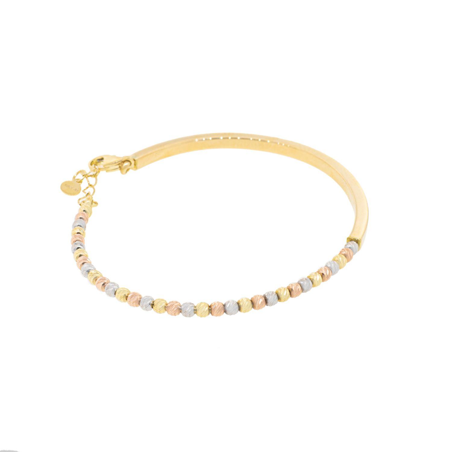 Pulsera de Oro 18kt Semirigida Tricolor-2