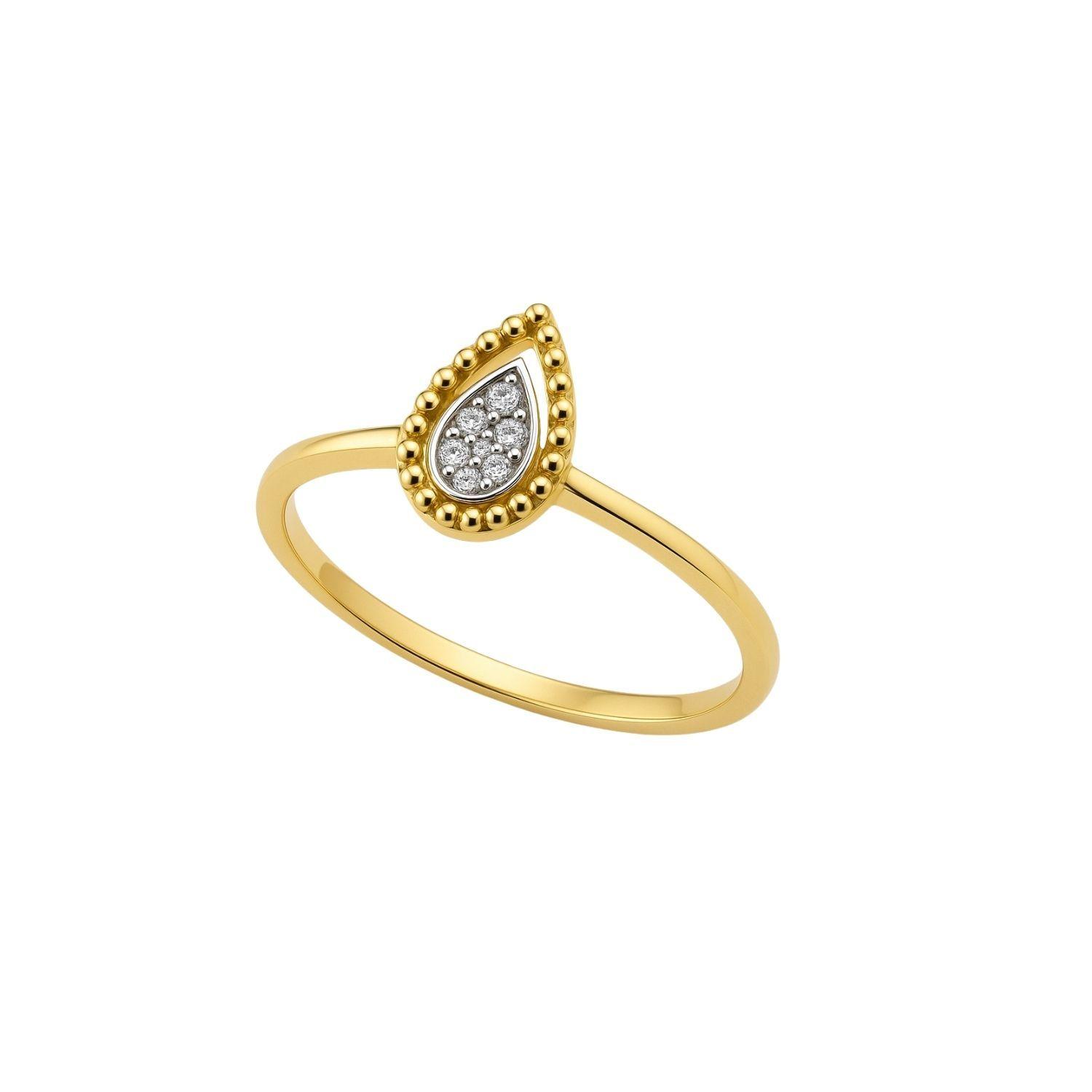 Anillo Oro Amarillo 18kt Diamantes 2,4Pts Gota-2