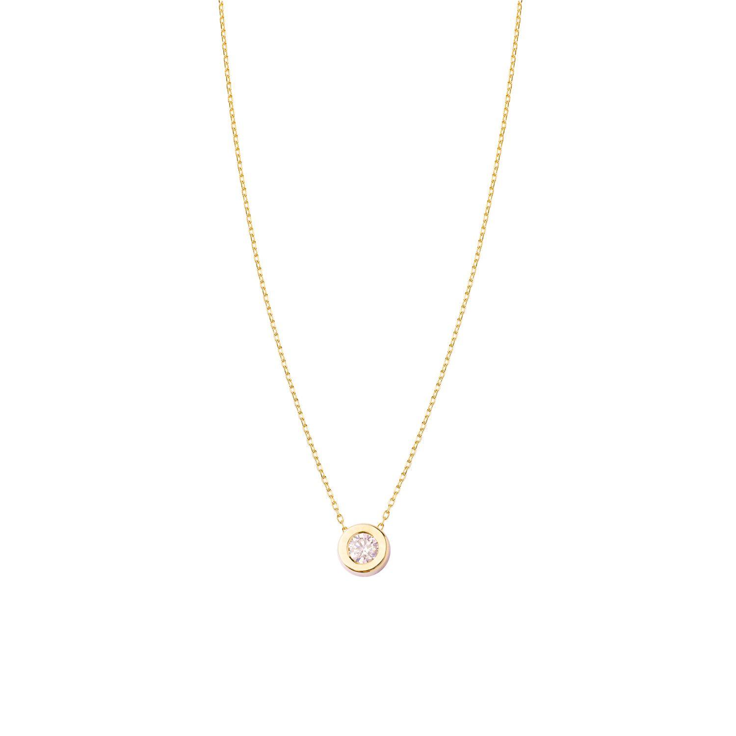 Collar Oro Amarillo 18kt Diamantes Punto de Luz 6 Pts SI/H-2
