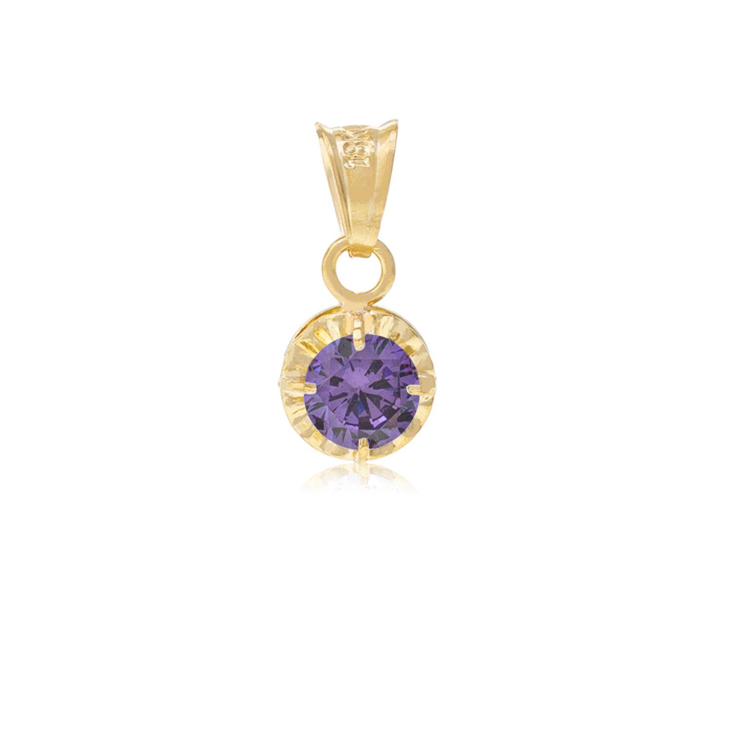 Colgante de Oro 18kt Piedra Amatista-0