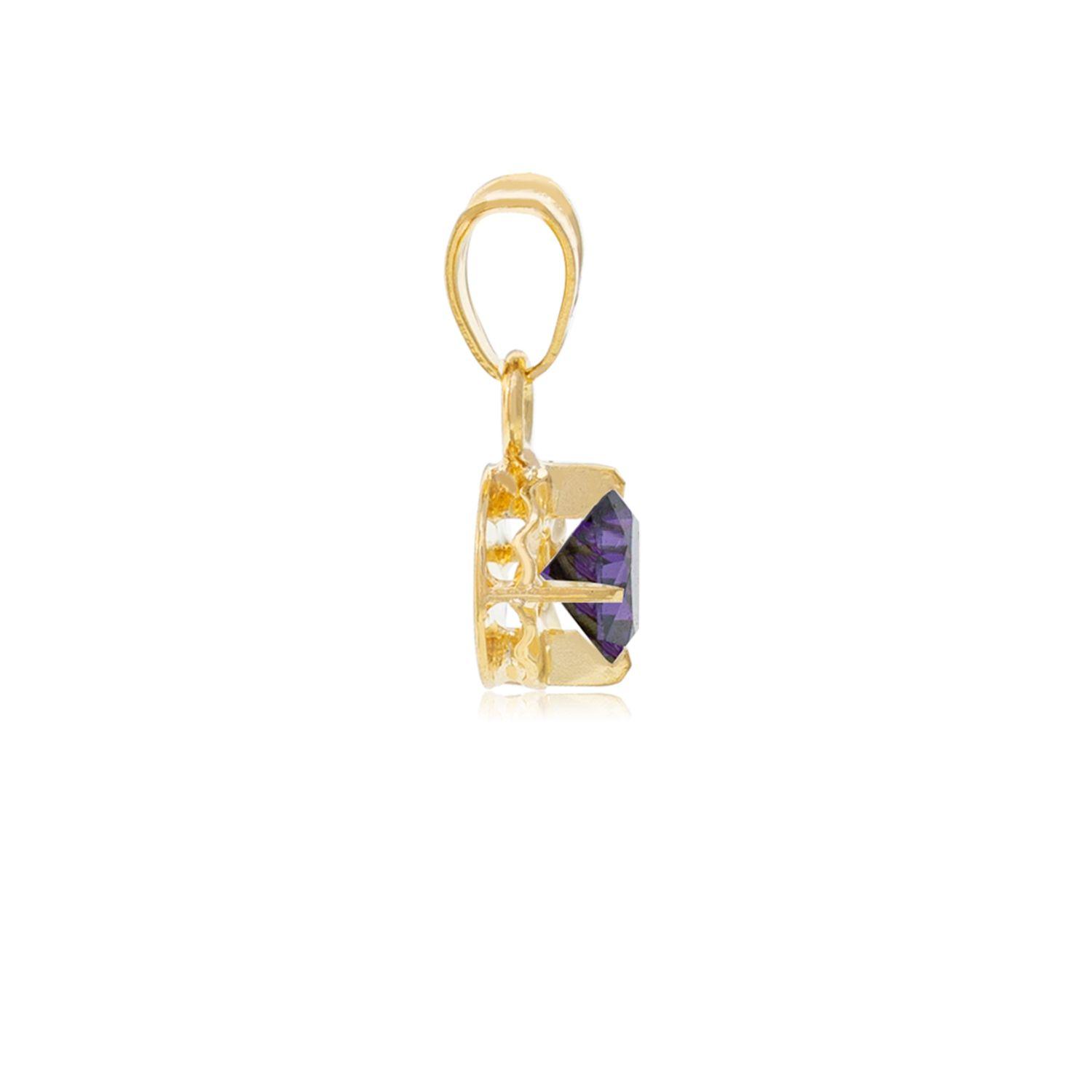 Colgante de Oro 18kt Piedra Amatista-1
