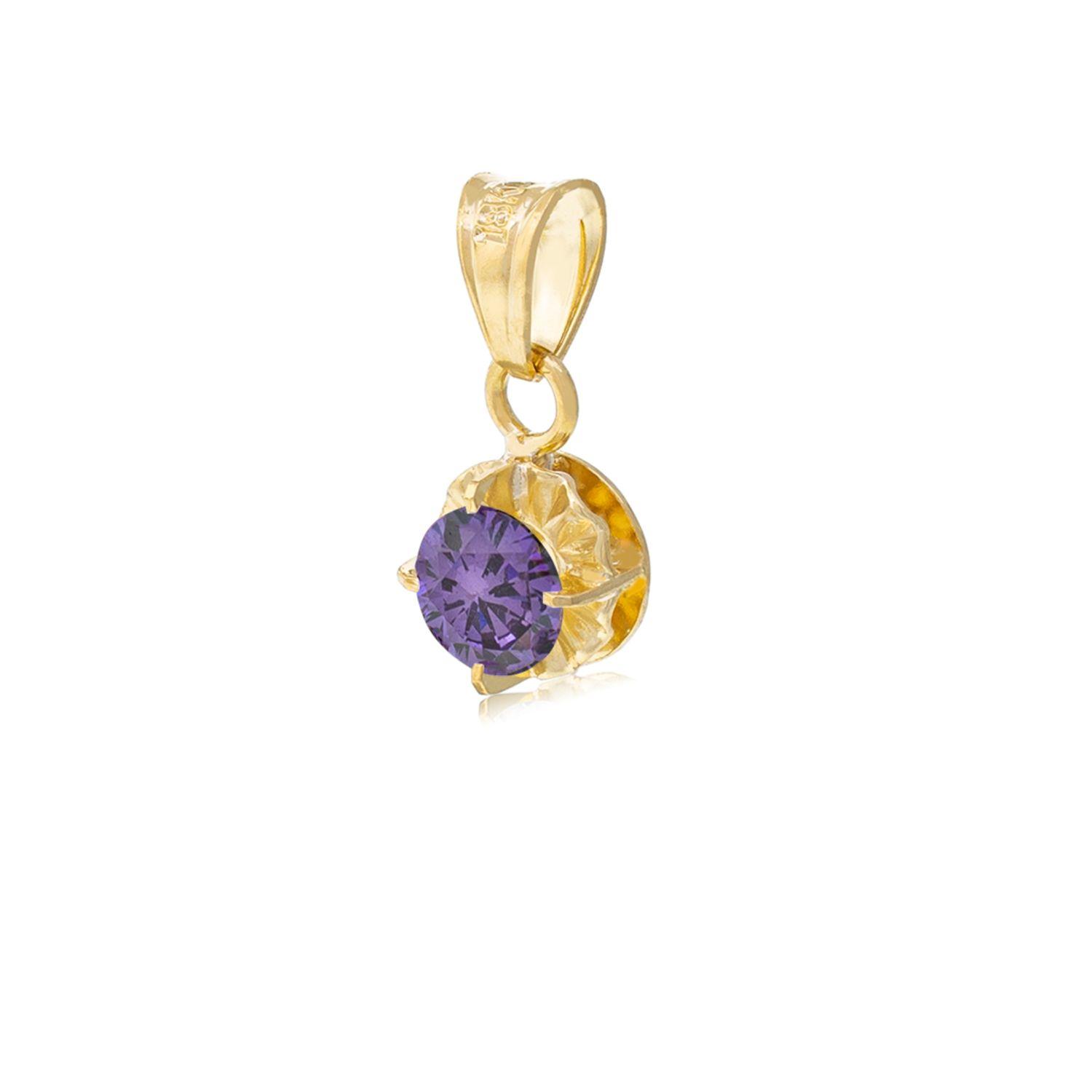 Colgante de Oro 18kt Piedra Amatista-2