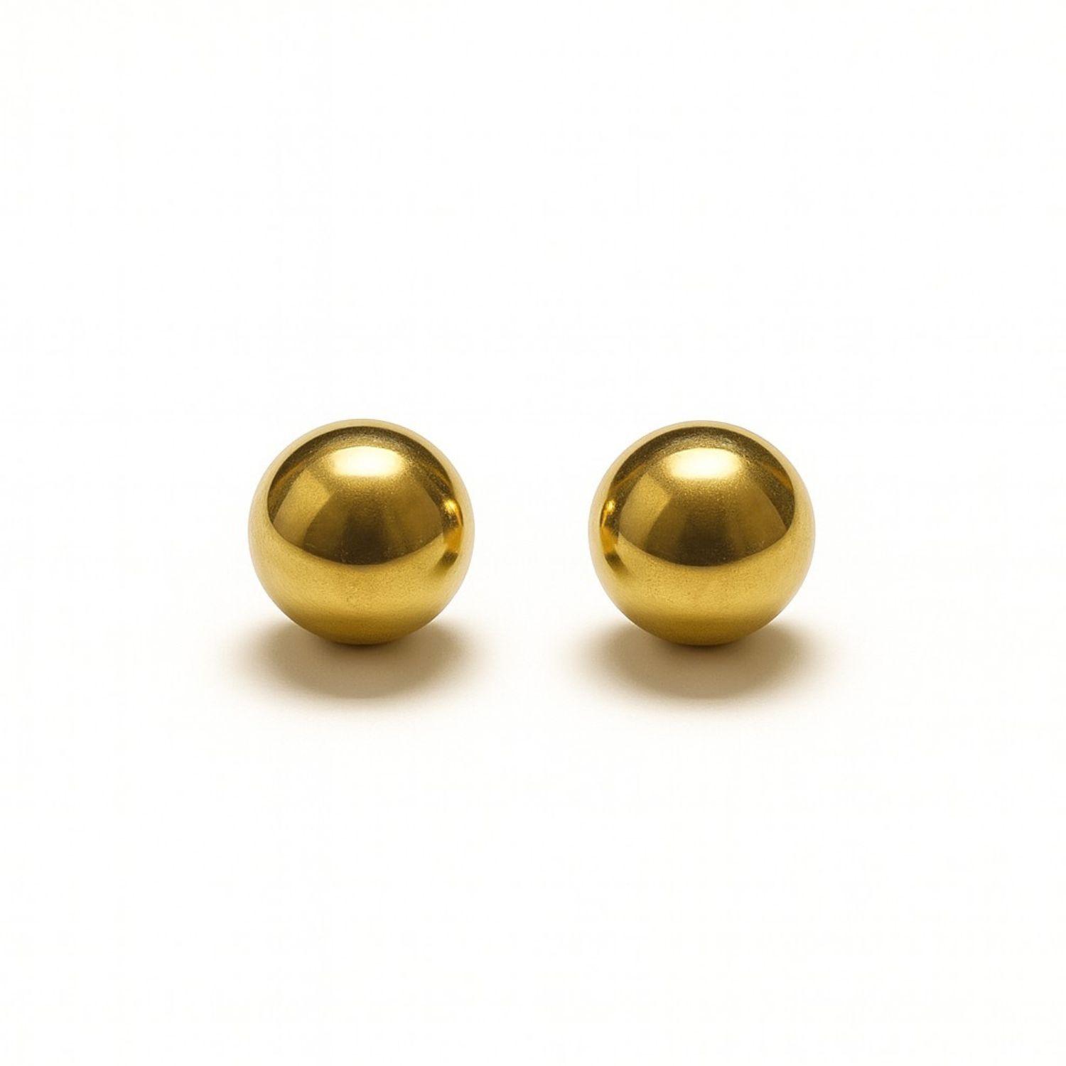 Aros Oro Amarillo 18kt Media Esfera-2