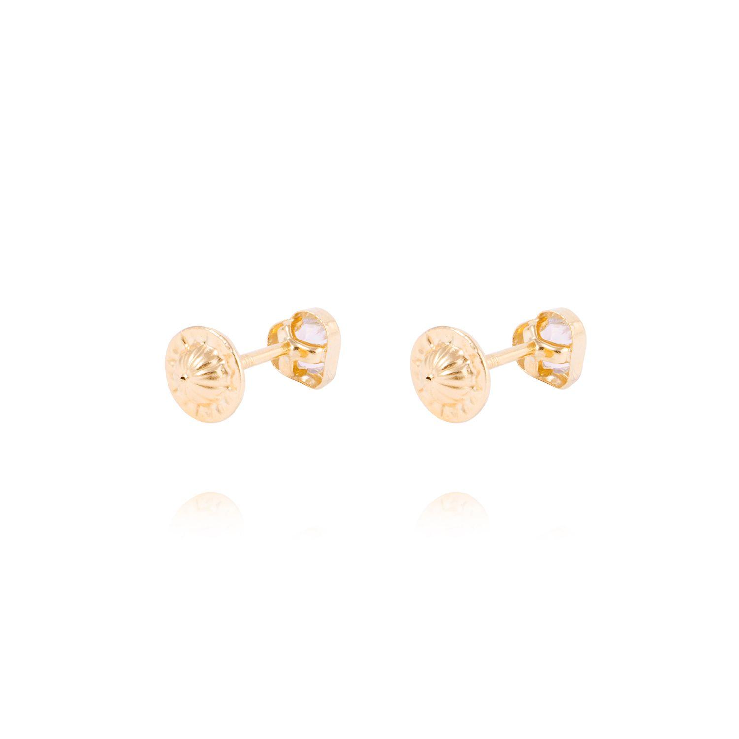 Aros de Oro 18kt Corazón Circón-2