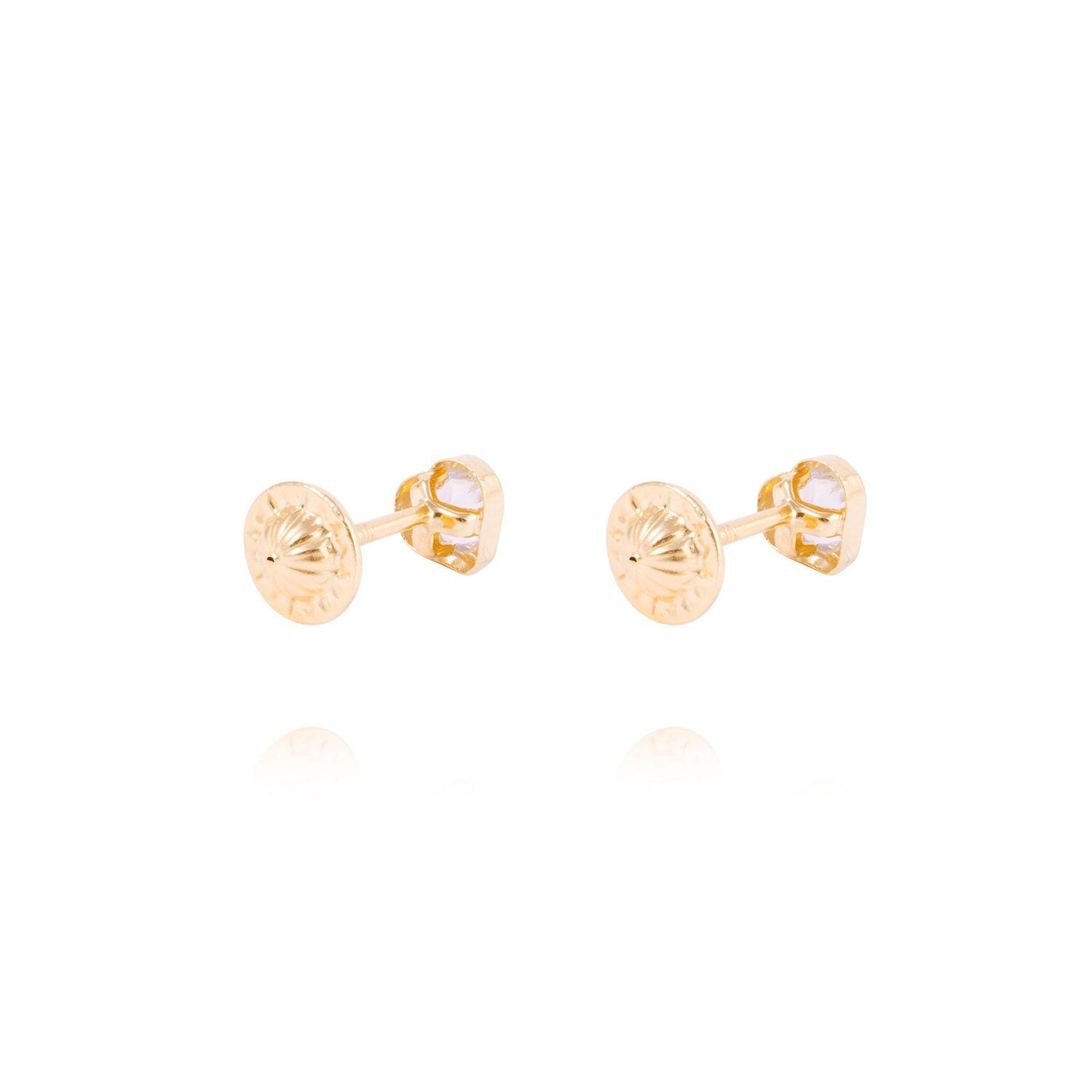 Aros de Oro 18kt Corazón Circón-2