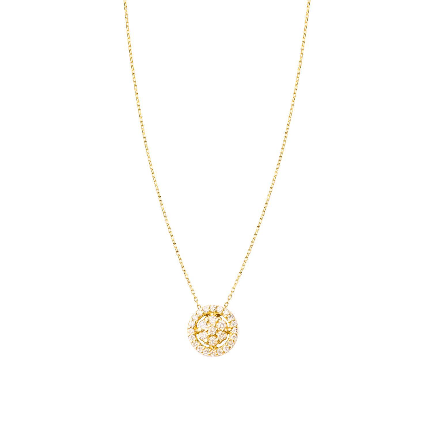 Collar de Oro 18kt con Diamantes 16puntos Modelo Corte Brillante-2