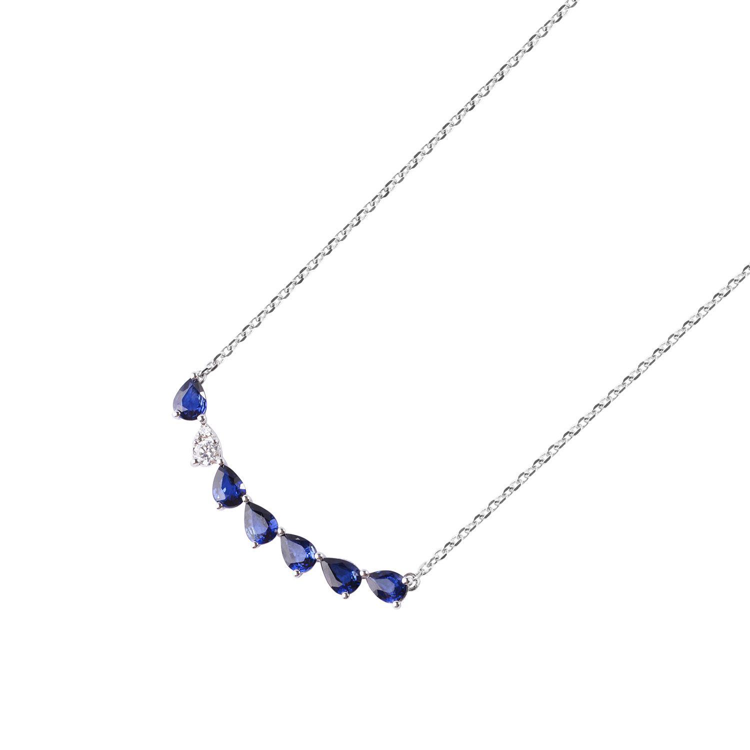 Collar de Oro 18kt con Diamantes Color Azul-1
