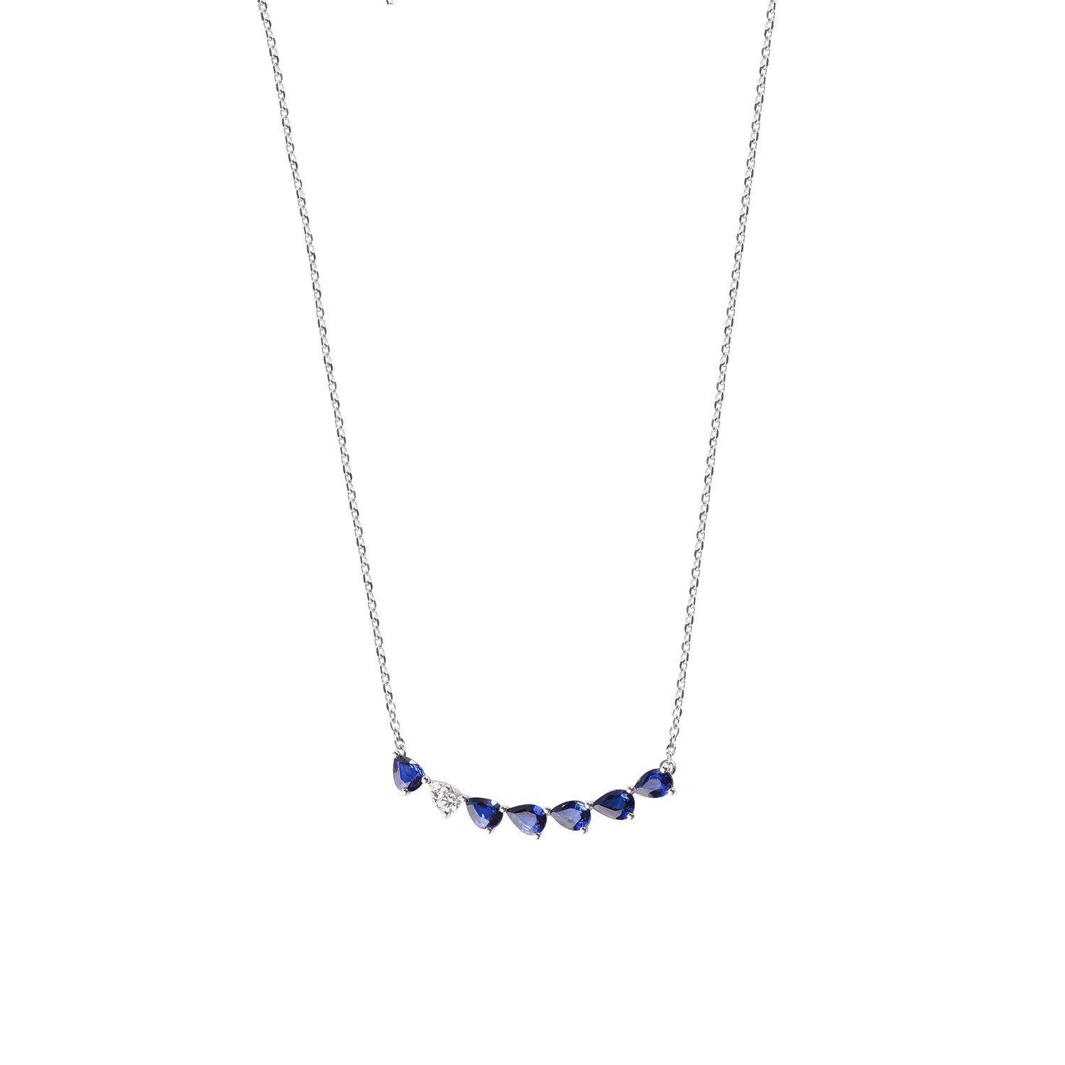 Collar de Oro 18kt con Diamantes Color Azul-2