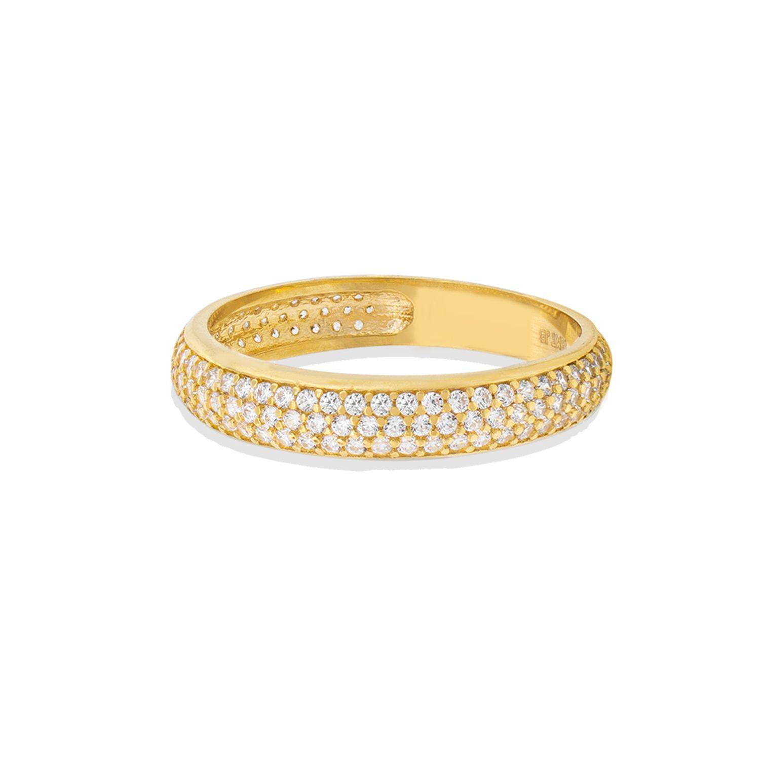 Anillo Compromiso de Oro 18Kt Bold 3 Fila Circonitas-2