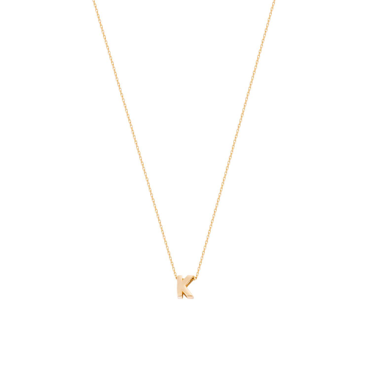 Collar de Oro 18kt Letra K-2