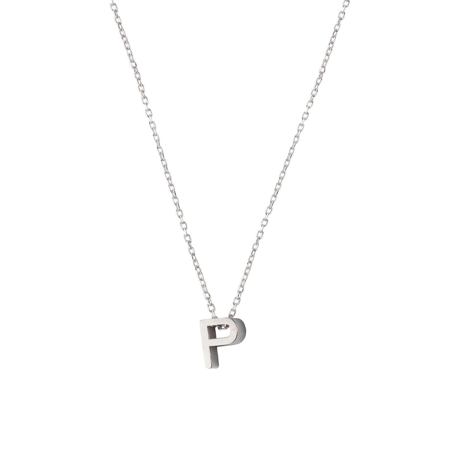 Collar de Plata Esterlina 925 Letra P-2