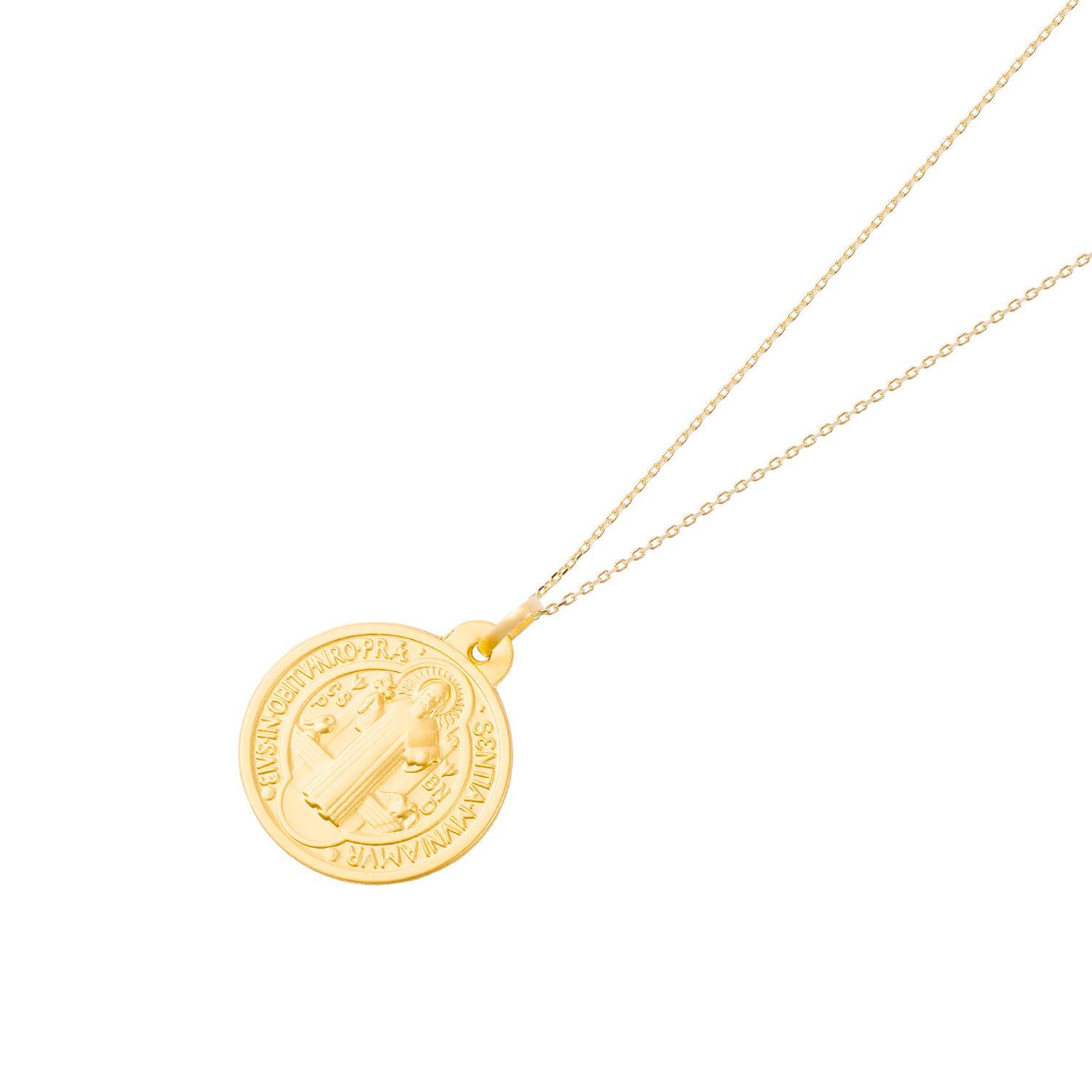 Colgante de Oro 18kt Escapulario Sanbenito Monje 20mm-2