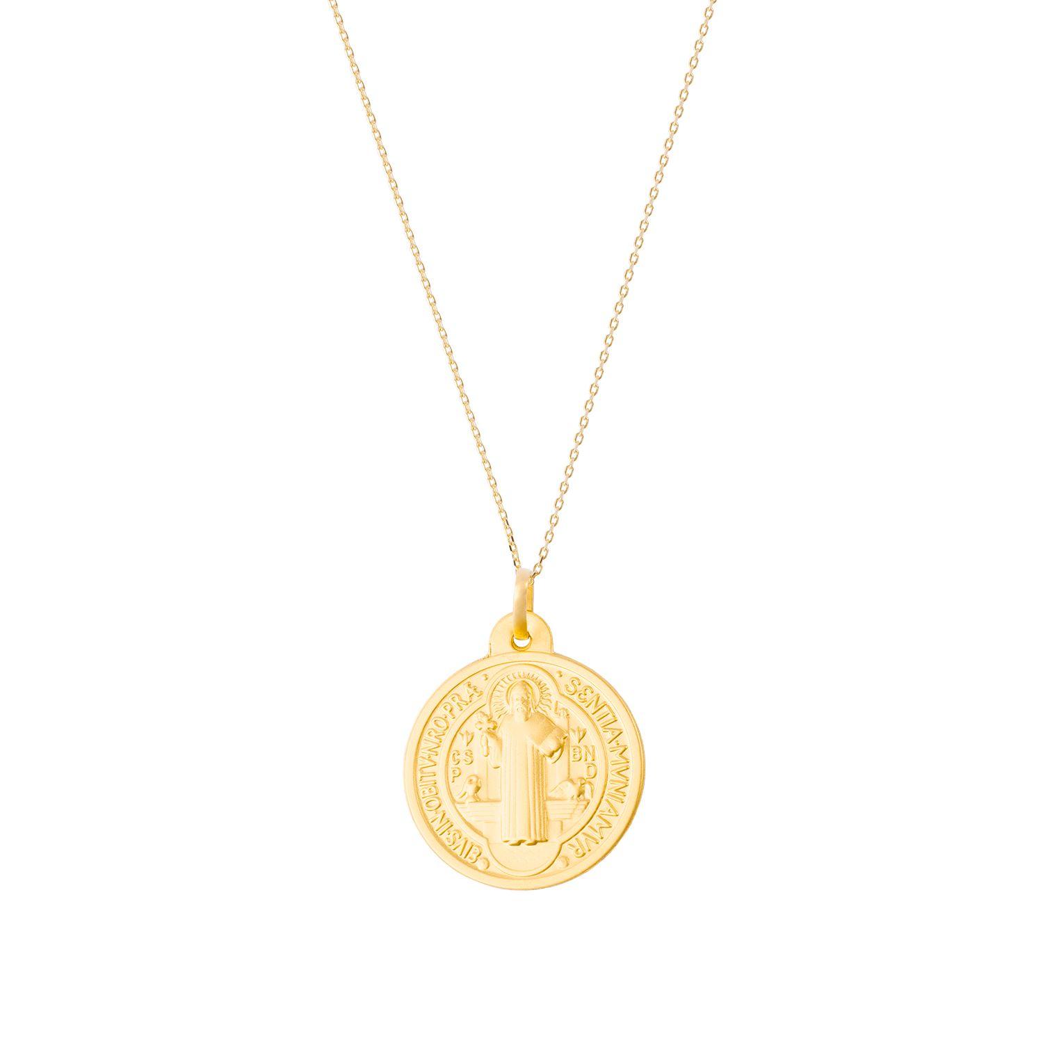 Colgante de Oro 18kt Escapulario Sanbenito Monje 20mm-3