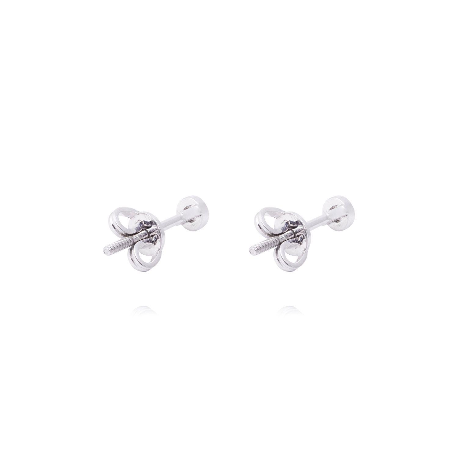Aros de Oro Blanco 18kt Punto de Luz con Diamante 6Pts-2