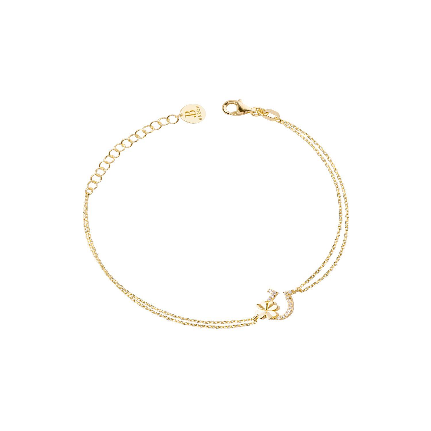 Pulsera Plata Esterlina 925 Suerte Circonita Revestido-2