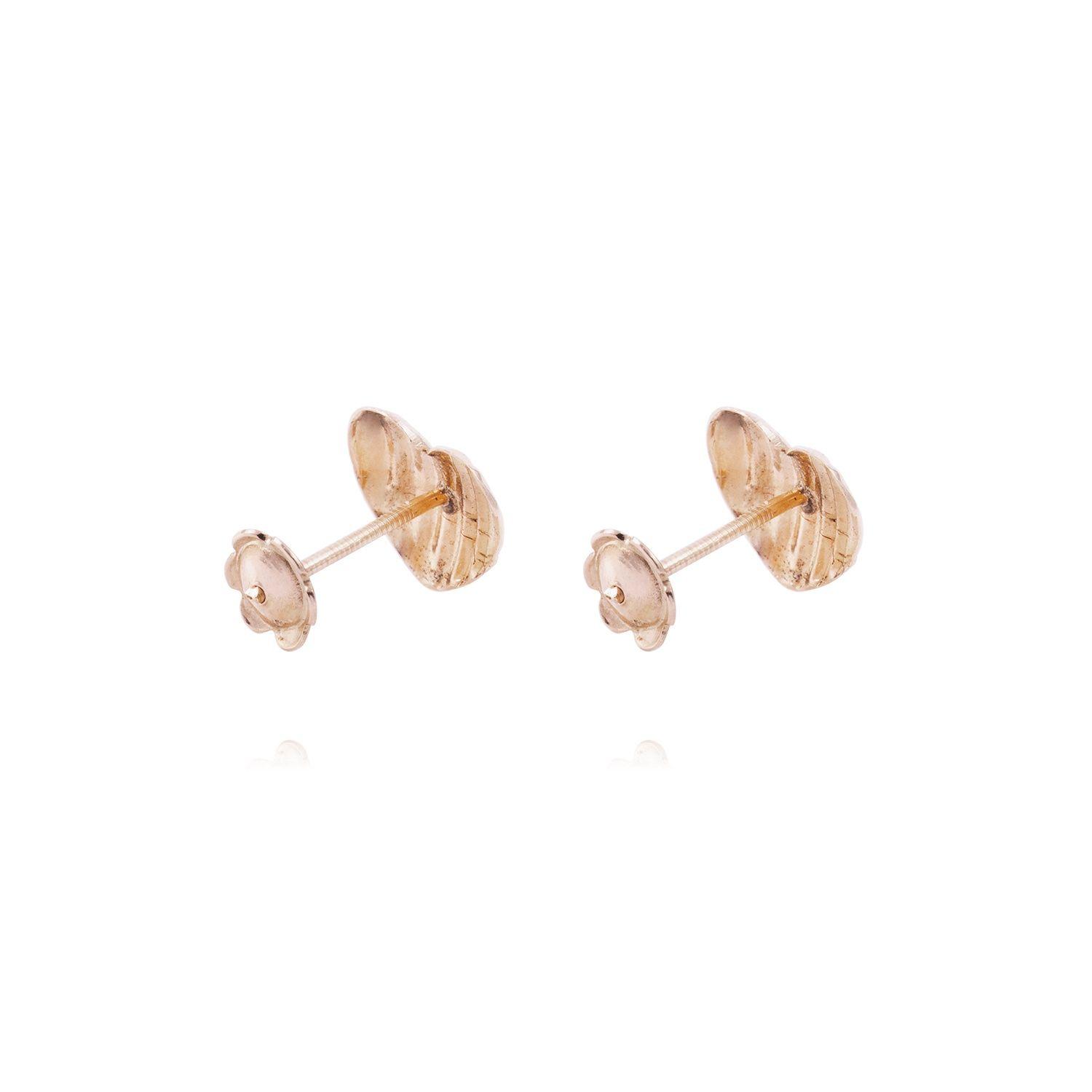 Aros Oro Miel 18kt Corazón Labrado-2