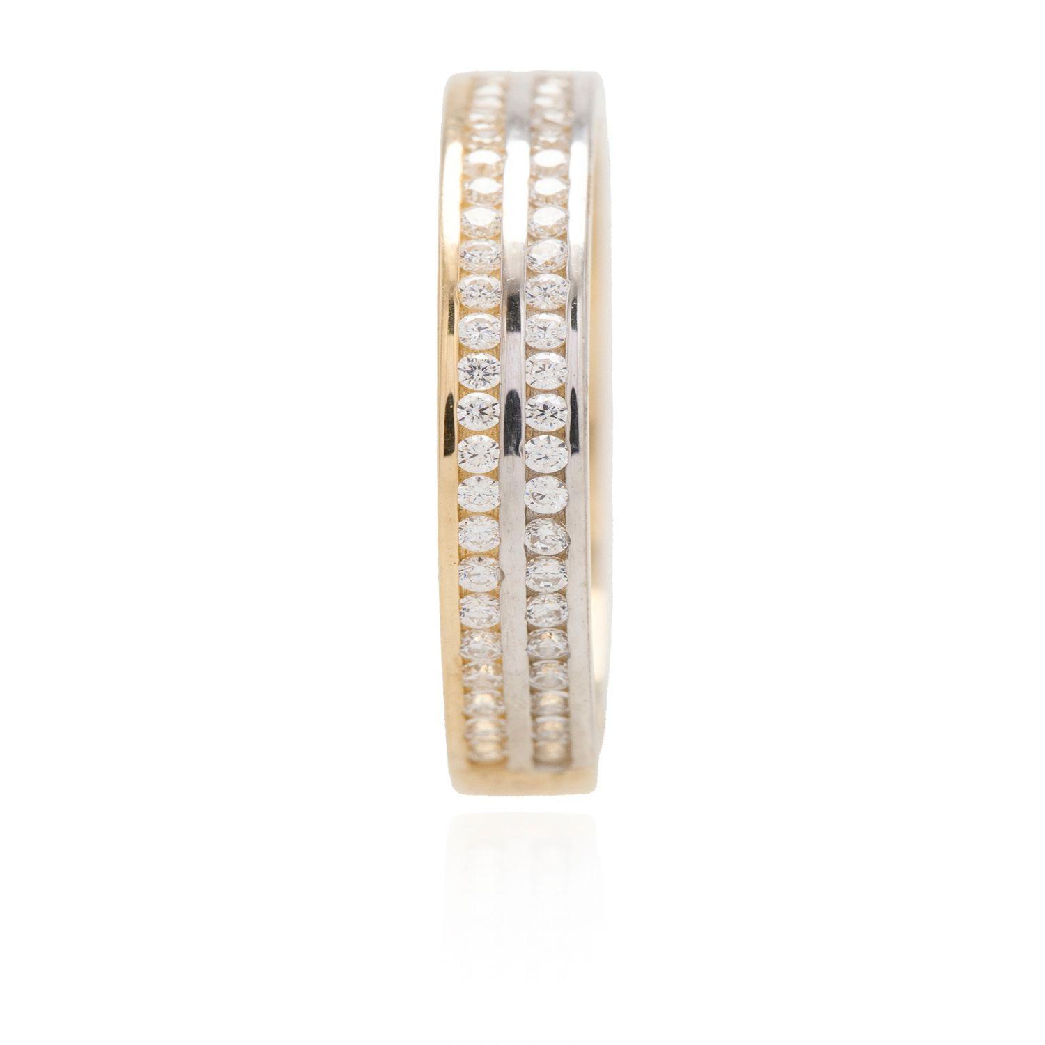 Anillo Compromiso de Oro 18Kt Bicolor Doble Riel-0