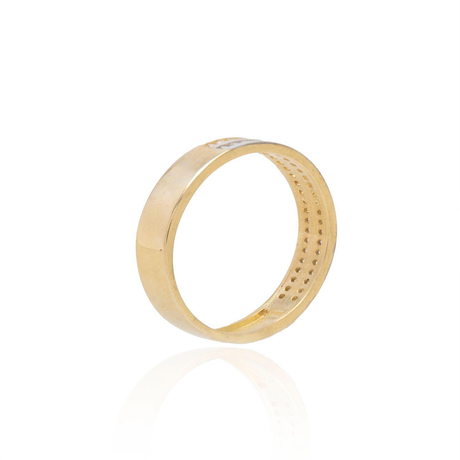 Anillo Compromiso de Oro 18Kt Bicolor Doble Riel-2