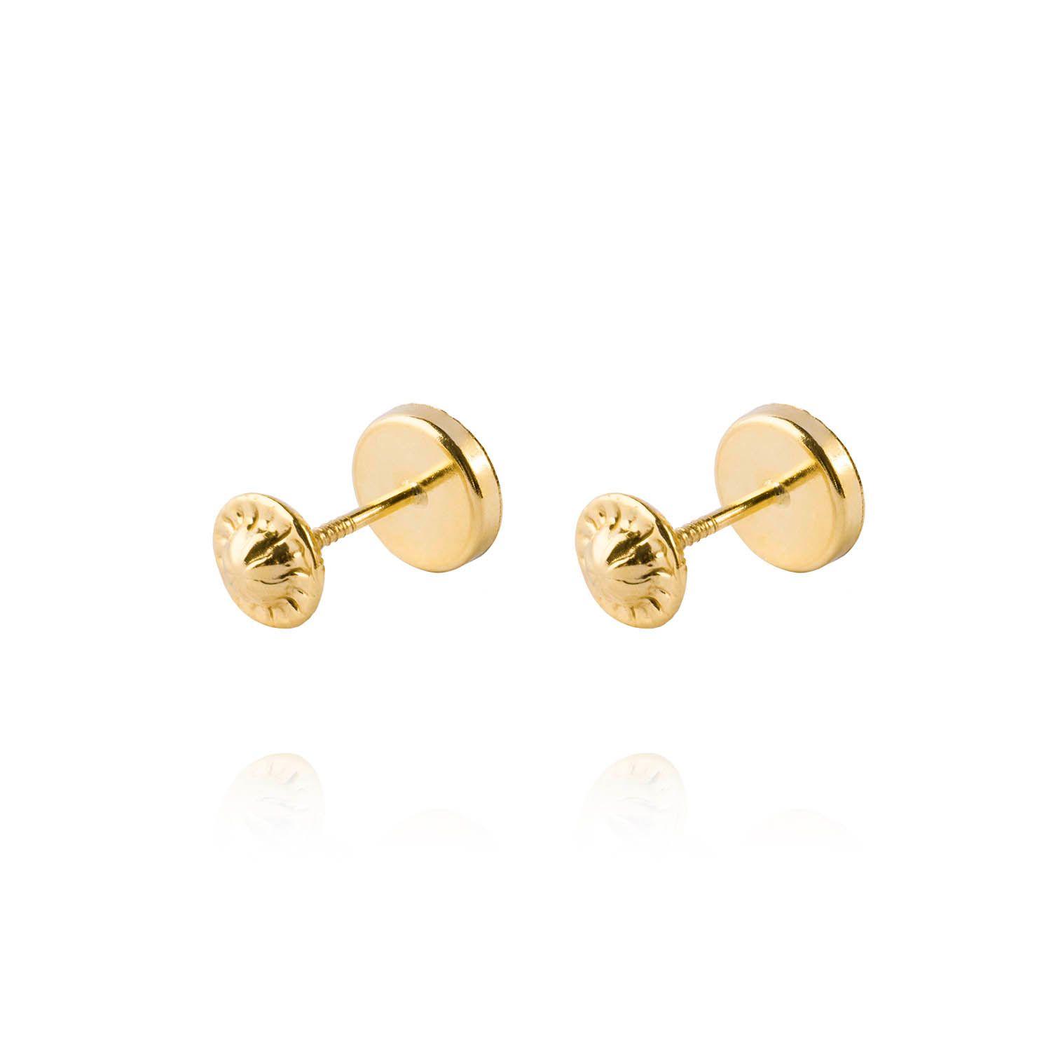Aros de Oro 18kt Rosa de Francia con Circón 6mm-2