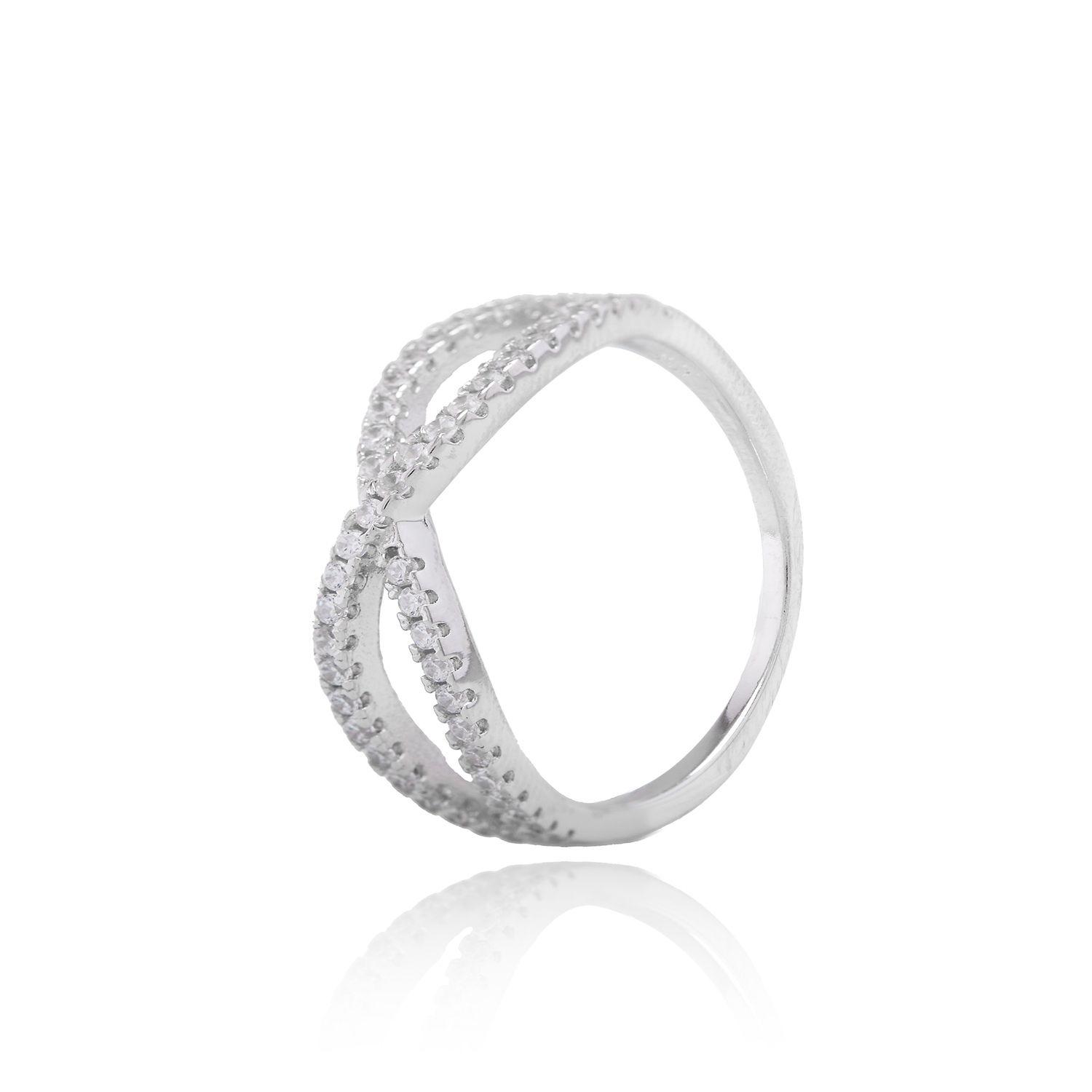 Anillo de Plata Esterlina 925 Entrelazado Delgado-1