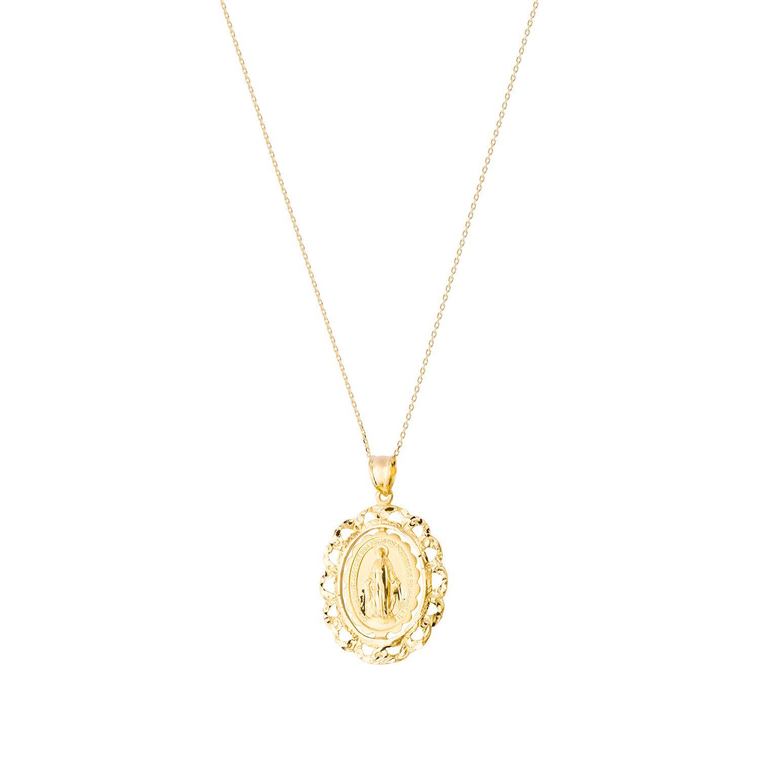 Colgante de Oro 18kt Virgen Milagrosa 30x25mm-3